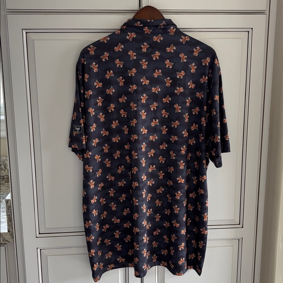 Waggle Tiger Goat Performance Polo Golf Shirt Camo Gray Stretch Mens 2XL XXL - Picture 9 of 9